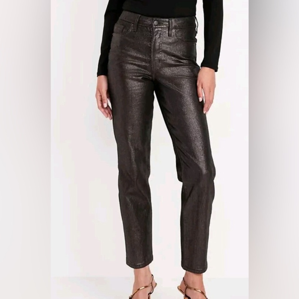 🆕Old Navy High Waist O.G Straight Shimmer Jeans, Size 0